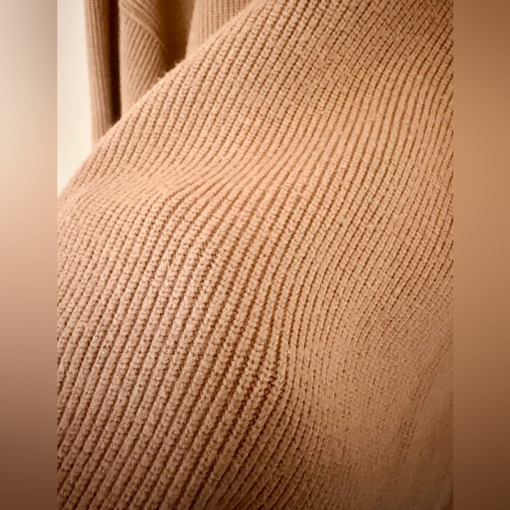 Free People Oversized Ribbed Turtleneck Sweater Blush Pink Size Small - Picture 5 of 7